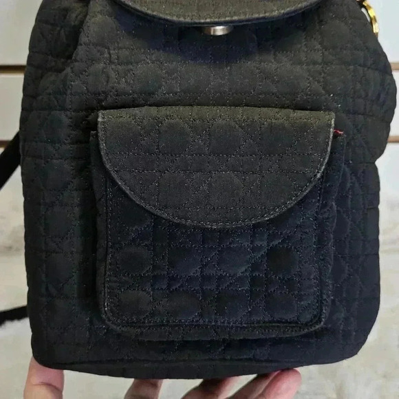 Dior Black Cannage Nylon Mini Drawstring Backpack - Picture 6 of 16